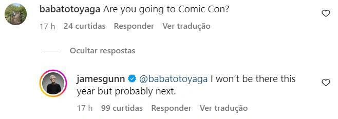 James Gunn/Instagram/Reprodução