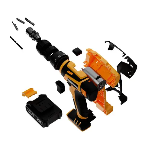 Furadeira Parafusadeira 3/8" a bateria 12V com kit de brocas e bits - BPF 12K3 - Wap (110V/220V)