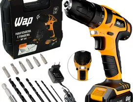 Furadeira Parafusadeira 3/8" a bateria 12V com kit de brocas e bits - BPF 12K3 - Wap (110V/220V)